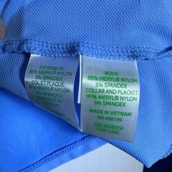 NWT LILLY PULITZER SIZE MEDIUM LUXLETIC IMARA POLO TOP *BLUE PERI* GOLF CASUAL - Picture 12 of 12